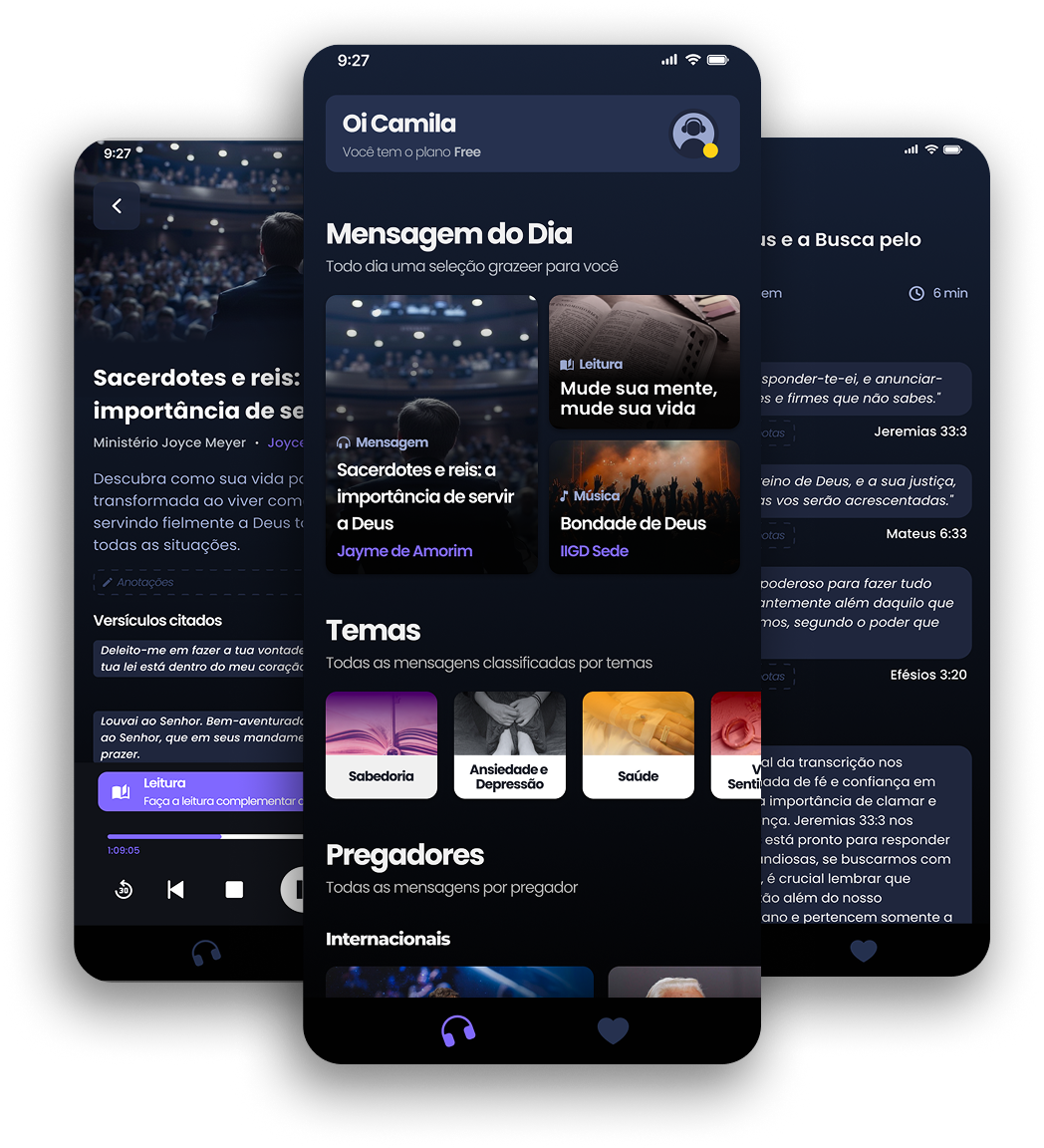Grazeer App Interface - Daily Messages, Themes, and Short Messages